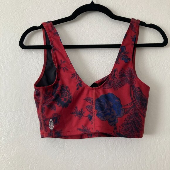 Free People Movement Ashford Lose Control Bra Red Floral Workout Errands XS - Picture 5 of 11